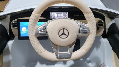 leather steering kids ride on car mercedes maybach