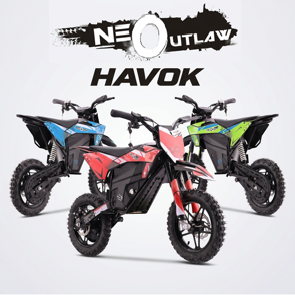 Neo Outlaw Havok main image showcasing all three bike colours