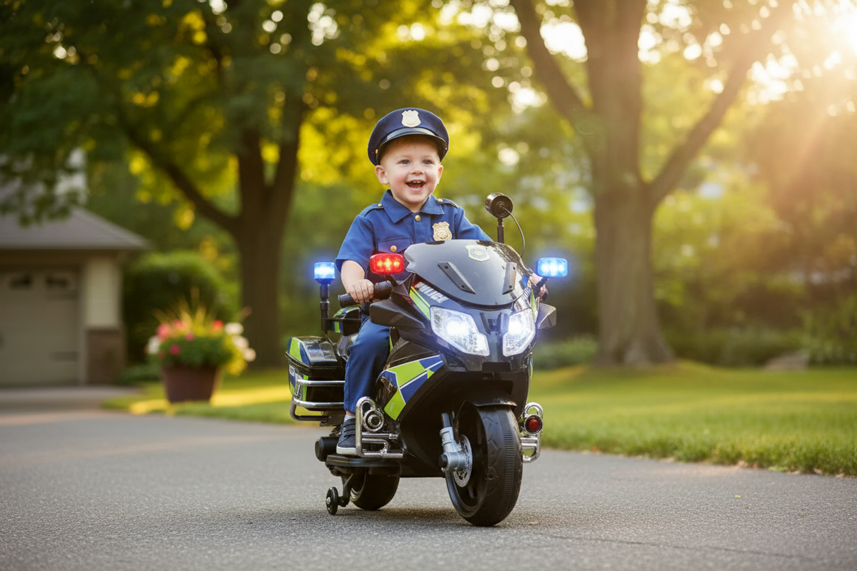 Police Bike - Kid Riding Lifestyle