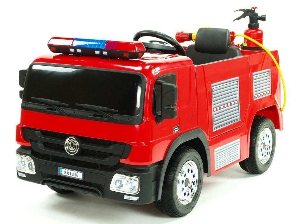 Kids Ride On Fire Engine Red 12v With Water Hose and Hat – Electric ...