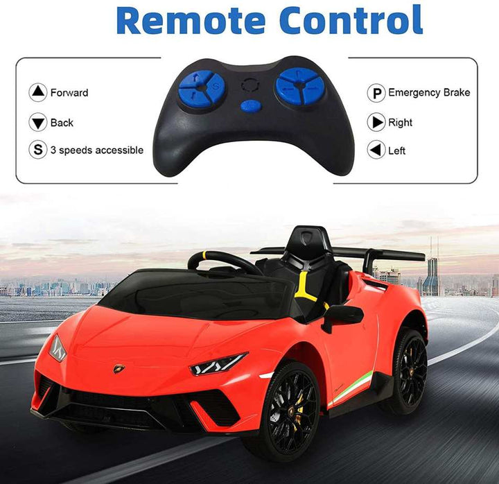Red Electric ride on Lamborghini Huracan car