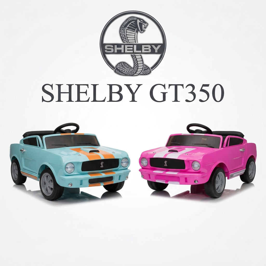 Shelby GT350 main image featuring both colour options and background logo
