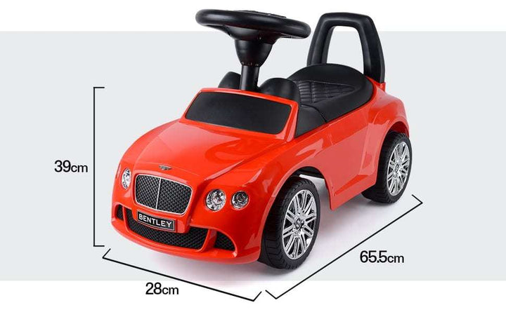 Red Licensed Bentley GT Foot to Floor Push Along Ride on
