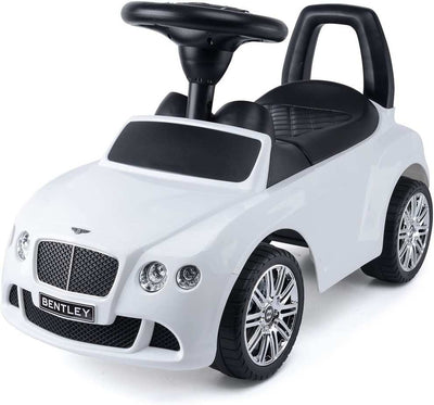 White Licensed Bentley GT Foot to Floor Push Along Ride on