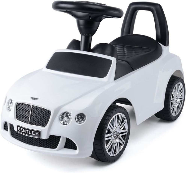 White Licensed Bentley GT Foot to Floor Push Along Ride on