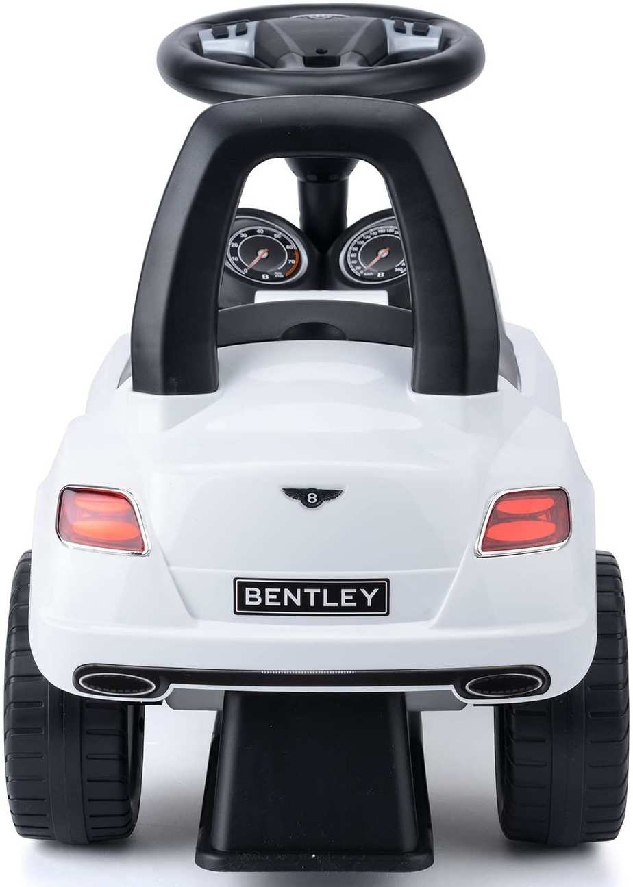 White Licensed Bentley GT Foot to Floor Push Along Ride on