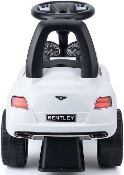 White Licensed Bentley GT Foot to Floor Push Along Ride on