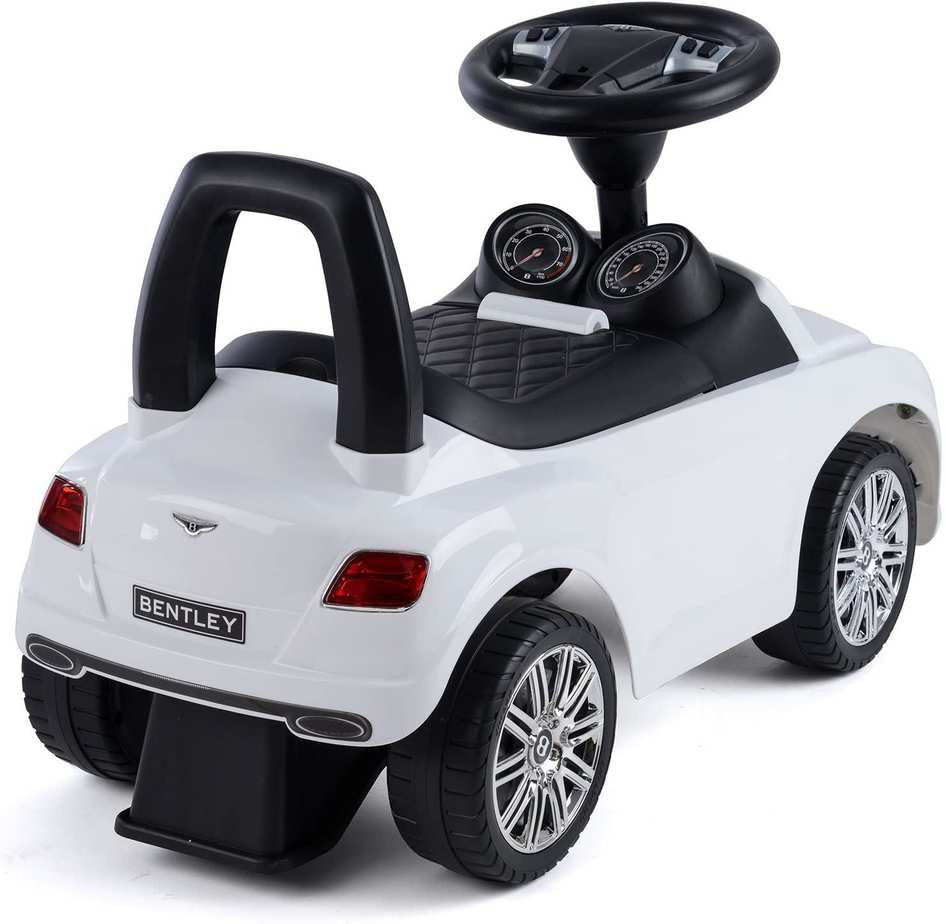 White Licensed Bentley GT Foot to Floor Push Along Ride on