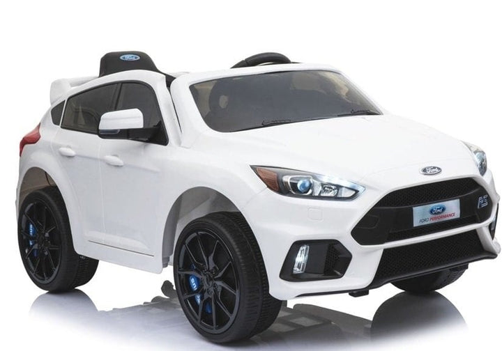 White 12v Ford Focus RS kids electric ride on car