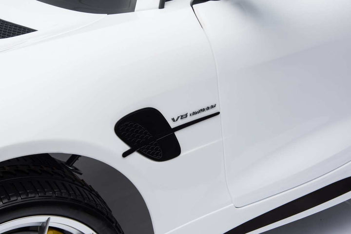 12v 2 Seater Mercedes GT R AMG Electric RIde on Car in white with air vents