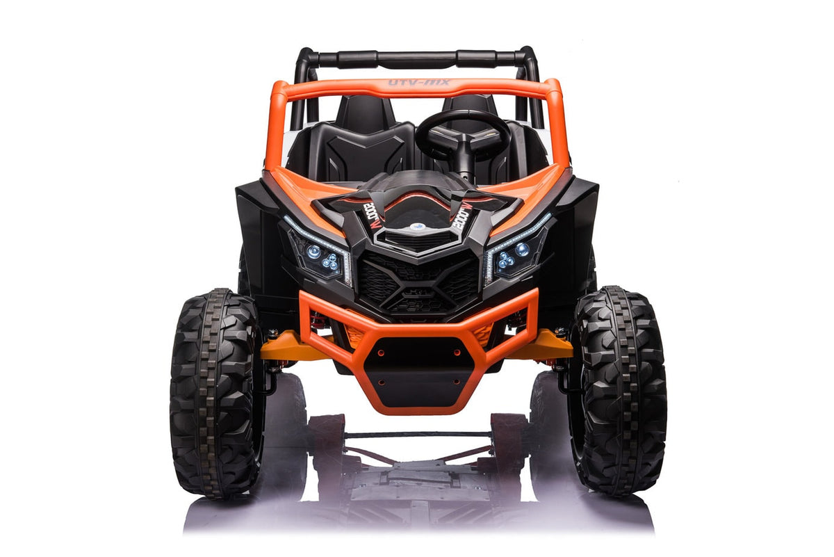 24V Electric Ride On Buggy 2 Seater with Leather Seat Rubber Wheels and MP4 TV