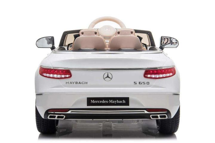 Kids Ride on White Mercedes car with rubber wheels leather seat and mp4