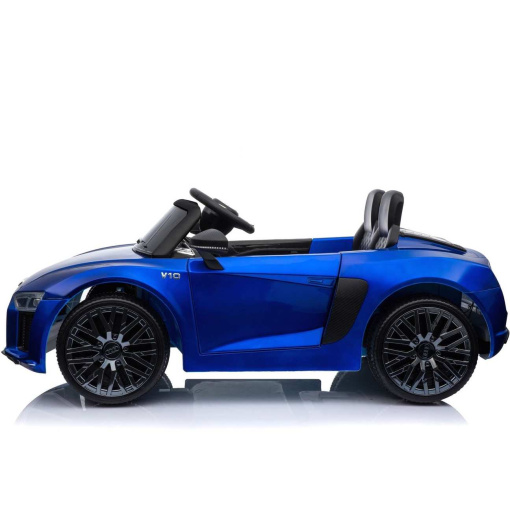 12v Blue audi r8 spyder ride on car side view