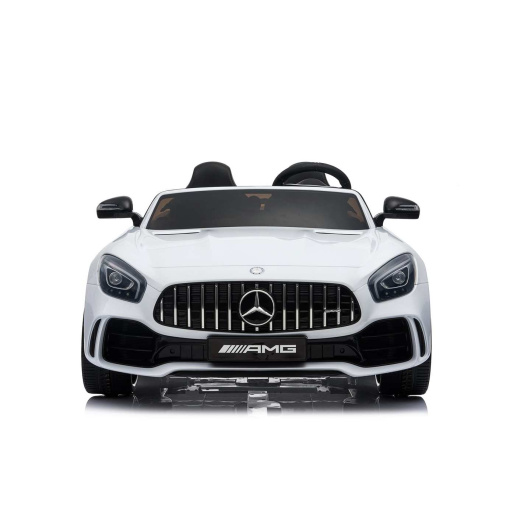 12v 2 Seater Mercedes GT R AMG Electric RIde on Car in white with bagdes