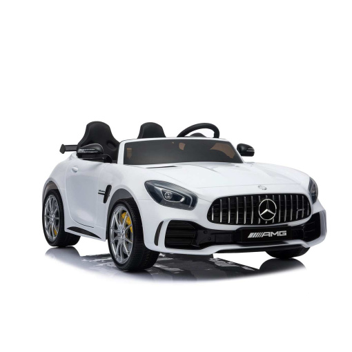 12v 2 Seater Mercedes GT R AMG Electric RIde on Car in white with parental remote