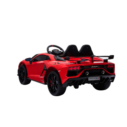 12v Ride On Electric Red Lamborghini Aventador SVJ Car with Parental Remote Control +Leather Seat & Rubber Wheels-1501