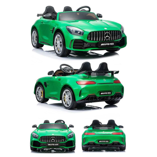 2 Seater - Green Mercedes GT R AMG 24v Electric Ride On Car 4WD with MP4 Player HL289-0