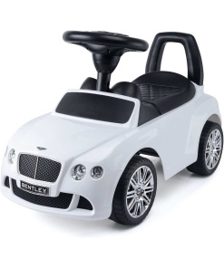 White Licensed Bentley GT Foot to Floor Push Along Ride on