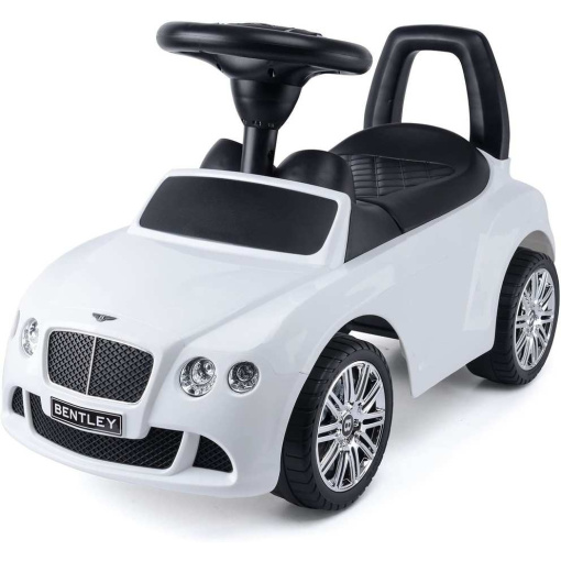 White Licensed Bentley GT Foot to Floor Push Along Ride on