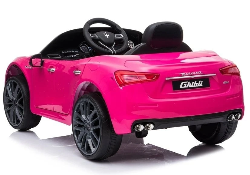 Pink maserati deals ride on car