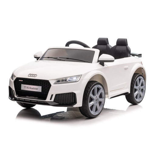 Kids ride on car in white with rubber wheels