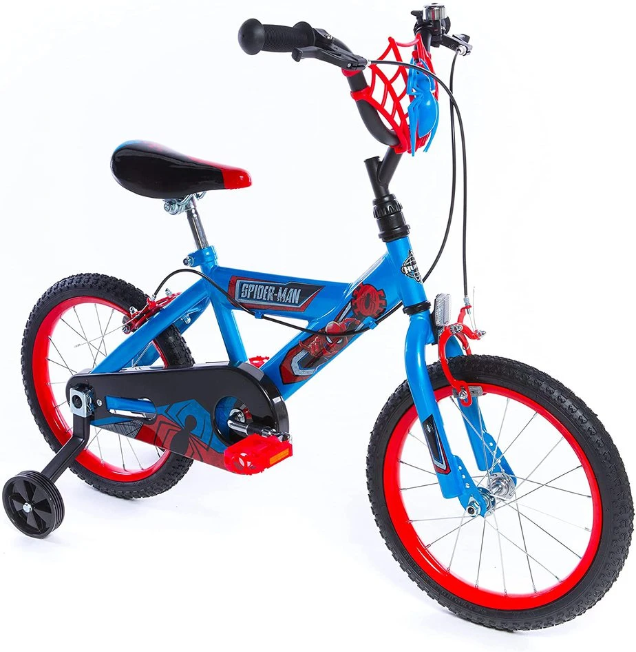 Spider man bike sale with training wheels