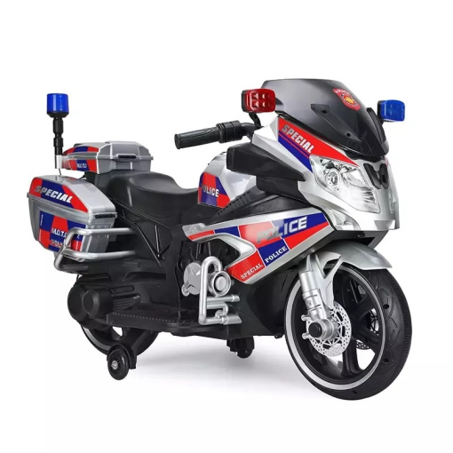 kids silver police bike