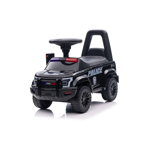 Black foot-to-floor police car for toddlers