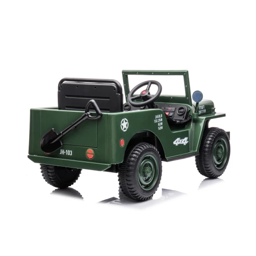 Willys Jeep replica ride-on for imaginative play