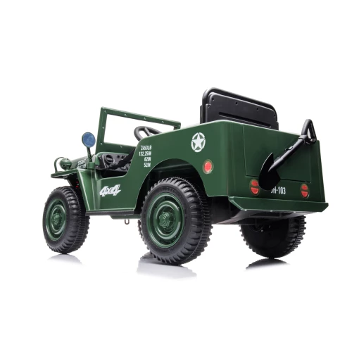 Vintage military style ride-on Jeep for young adventurers