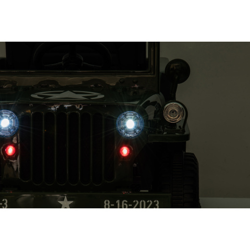 Classic Willys Jeep kids' electric vehicle, multi-terrain tyres