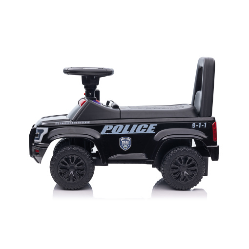 Foot-to-floor police cruiser for young children, black