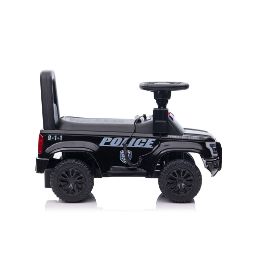 Durable foot-to-floor police car for boys and girls, black