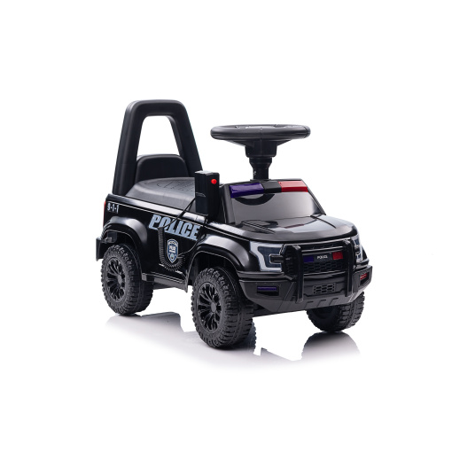 Police play car for toddlers, foot-driven, black