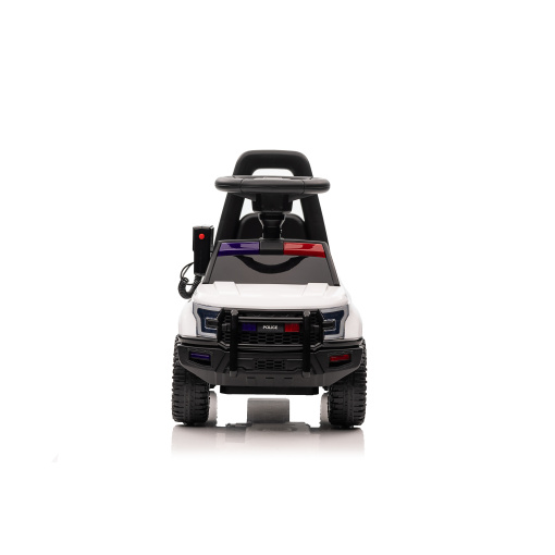 Foot-to-floor police cruiser for young children, white