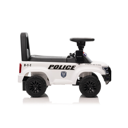 Police play car for toddlers, foot-driven, white