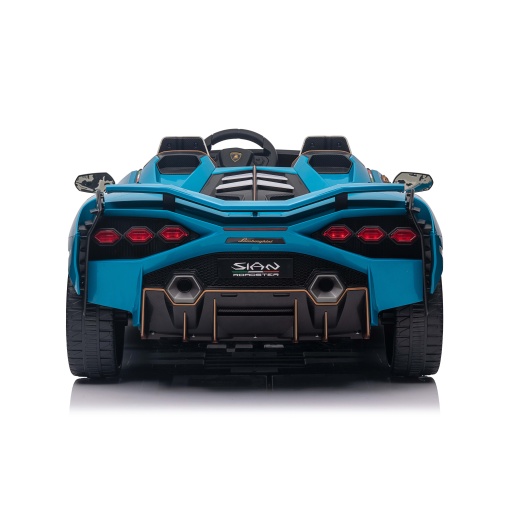 Blue Lamborghini Sian for Two Riders